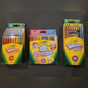 Crayola Lot - Twistable Crayons, Twistable Colored Pencils & Silly Scents NEW
